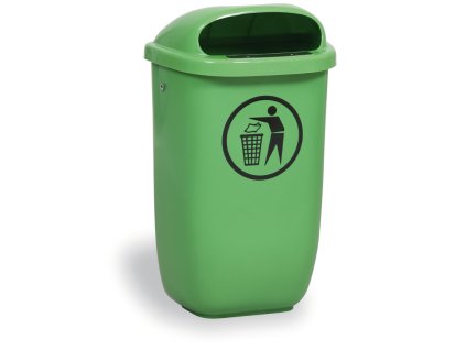 venkovni odpadkovy kos na sloupek 50 l 425 x 320 x 780 mm svetle zeleny 15583