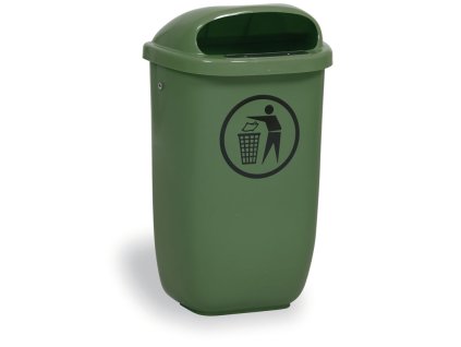 venkovni odpadkovy kos na sloupek 50 l 425 x 320 x 780 mm tmave zeleny 15259