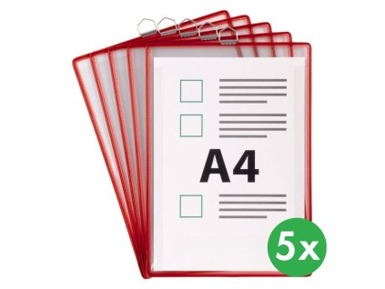 zavesne kapsy tarifold s ockem a4 na vysku cervene 116053