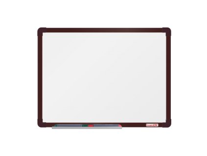 bila magneticka popisovaci tabule boardok 600 x 450 mm hnedy ram 14822