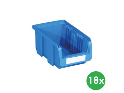 plastovy box compact 102 x 100 x 60 mm 18 ks modry 115300