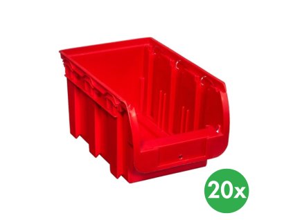 plastovy box compact 154 x 235 x 125 mm 20 ks cerveny 115228