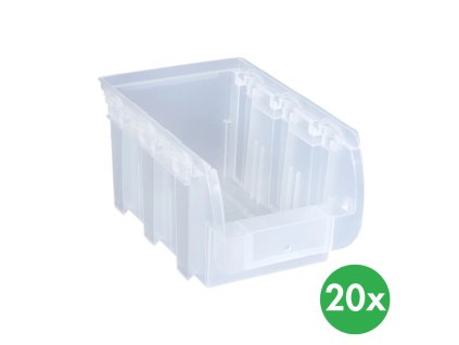 plastovy box compact 154 x 235 x 125 mm 20 ks pruhledny 115229