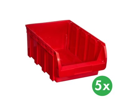plastovy box compact 316 x 500 x 200 mm 5 ks cerveny 115264