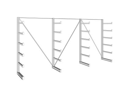 konzolovy regal jednostranny 200 kg 2000 x 4050 x 630 mm 50300