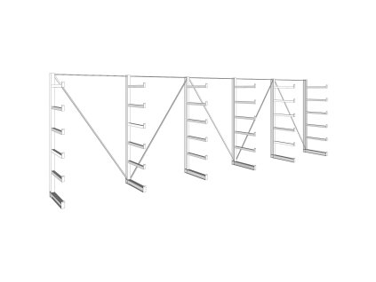 konzolovy regal jednostranny 200 kg 2000 x 6750 x 630 mm 50303