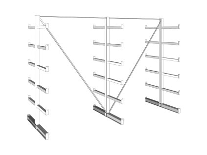 konzolovy regal oboustranny 200 kg 2000 x 2700 x 1150 mm 50304