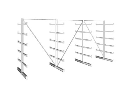 konzolovy regal oboustranny 200 kg 2000 x 4050 x 1150 mm 50305