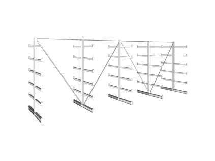 konzolovy regal oboustranny 200 kg 2000 x 5400 x 1150 mm 50306