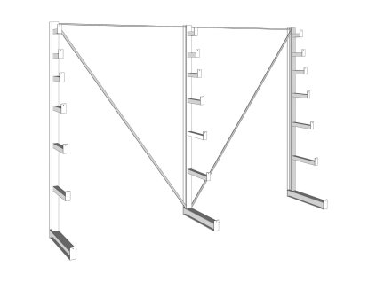 konzolovy regal stromeckovy jednostranny 150 kg 2000 x 2700 x 590 mm 50308