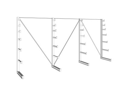 konzolovy regal stromeckovy jednostranny 150 kg 2000 x 4050 x 590 mm 50309