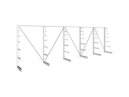 konzolovy regal stromeckovy jednostranny 150 kg 2000 x 6750 x 590 mm 50311