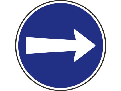 dopravni znacka prikazany smer jizdy zde vpravo 14757