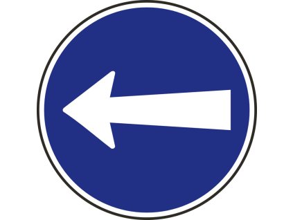 dopravni znacka prikazany smer jizdy zde vlevo 14758