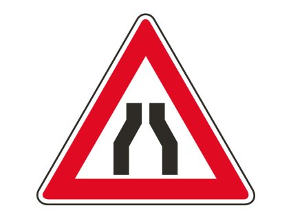 dopravni znacka zuzena vozovka z obou stran 14796