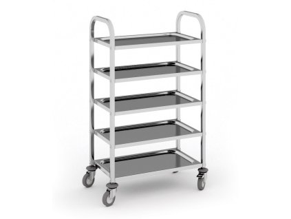 nerezovy policovy vozik 705 x 405 x 1250 mm 5 polic 16605