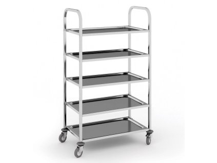 nerezovy policovy vozik 845 x 525 x 1550 mm 5 polic 109849