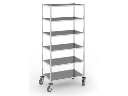 nerezovy policovy vozik bez rukojeti 6 polic 705x405x1425 mm 16607