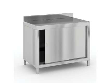 nerezovy stul s posuvnymi dvermi 1200 x 700 x 850 mm 93938