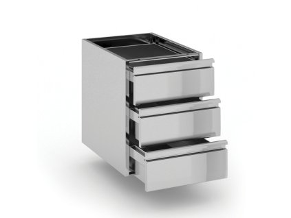 nerezovy zasuvkovy kontejner 3 zasuvky 400 x 560 x 528 mm 93940