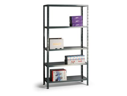 kovovy policovy regal 80 kg 1792 x 900 x 400 mm 5 polic sedy 16043