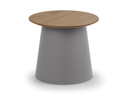 plastovy kavovy stolek seta s drevenou deskou prumer 49 cm dub seda 121834