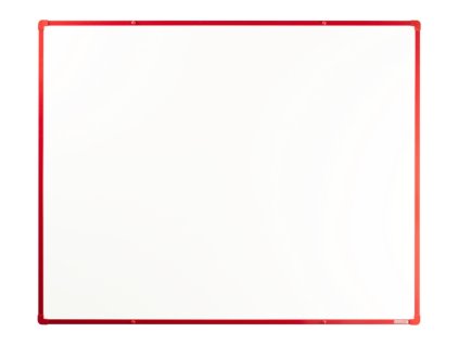 bila magneticka popisovaci tabule s keramickym povrchem boardok 1500 x 1200 mm cerveny ram 16433