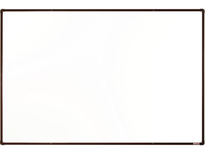 bila magneticka popisovaci tabule s keramickym povrchem boardok 1800 x 1200 mm hnedy ram 16445
