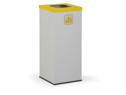 kos na trideny odpad 50 l stojan na odpadkove pytle seda zluta 17987