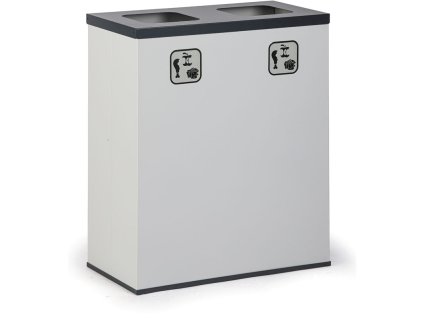 kos na trideny odpad 2x 50 l stojan na odpadkove pytle seda tmave seda 17662