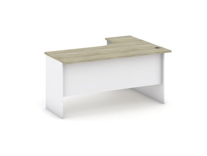 rohovy kancelarsky psaci stul mirelli 140x120 cm levy bila dub sonoma 48697