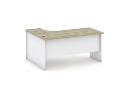 rohovy kancelarsky psaci stul mirelli 140x120 cm pravy bila dub sonoma 48719