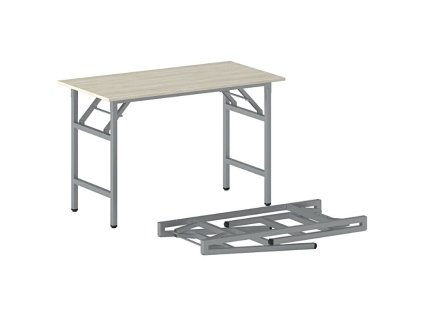 konferencni stul fast ready 120x60 cm sedostribrna podnoz dub prirodni 20986