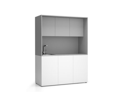 kuchynka nika se drezem a baterii 1481 x 600 x 2000 mm seda leve 16941