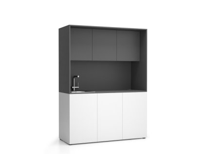 kuchynka nika se drezem a baterii 1481 x 600 x 2000 mm grafitova leve 16943