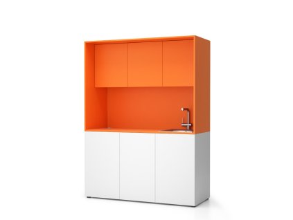 kuchynka nika se drezem a baterii 1481 x 600 x 2000 mm oranzova prave 16947