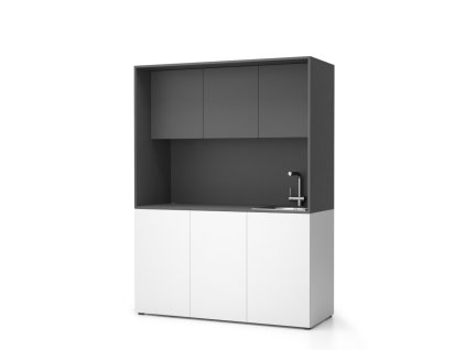 kuchynka nika se drezem a baterii 1481 x 600 x 2000 mm grafitova prave 16953