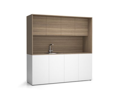 kuchynka nika se drezem a baterii 1963 x 600 x 2000 mm dub prirodni leve 16965