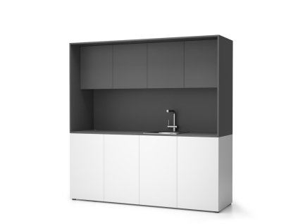 kuchynka nika se drezem a baterii 1963 x 600 x 2000 mm grafitova prave 16973