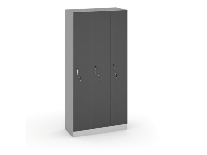 drevena satni skrinka s5 3 oddily 1900 x 900 x 420 mm cylindricky zamek seda grafit 17843