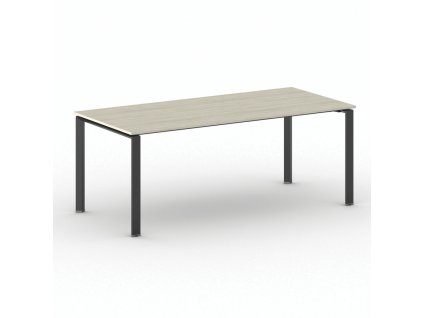 jednaci kancelarsky stul primo infinity 200x90 cm cerna podnoz dub prirodni 103779