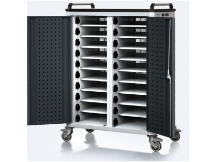 pojizdny nabijeci vozik pro notebooky a tablety 20 prihradek seda antracit 17599