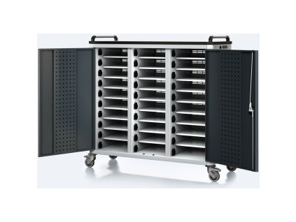 pojizdny nabijeci vozik pro notebooky a tablety 30 prihradek seda antracit 17603