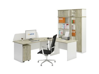 sestava kancelarskeho nabytku mirelli typ a nastavba bila dub sonoma 20069