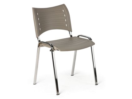 plastova zidle smart chromovane nohy sedohneda 17832