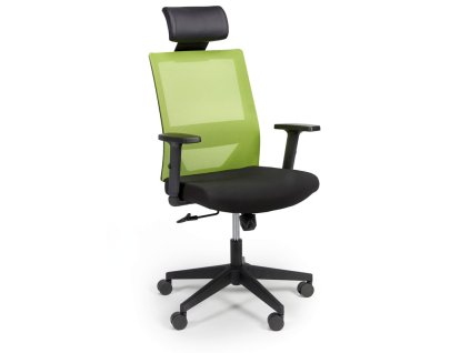 kancelarska zidle se sitovanym operakem wolf nastavitelne podrucky plastovy kriz zelena 21422