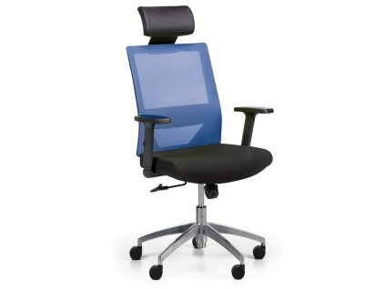 kancelarska zidle se sitovanym operakem wolf ii nastavitelne podrucky hlinikovy kriz modra 21448