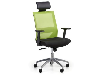 kancelarska zidle se sitovanym operakem wolf ii nastavitelne podrucky hlinikovy kriz zelena 21449