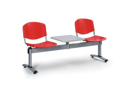 plastova lavice do cekaren verona 2 mista se stolkem cervena 22813