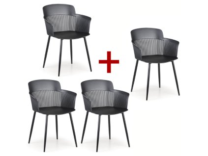 plastova bistro zidle molly 3 1 zdarma cerna 112044